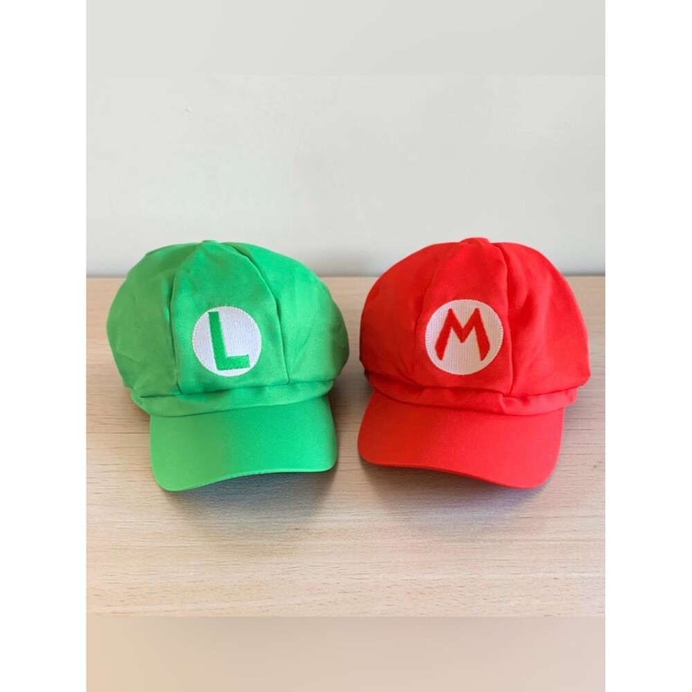 Lot of 2 Mario & Luigi Youth Size Unisex Nylon Caps Unbranded
